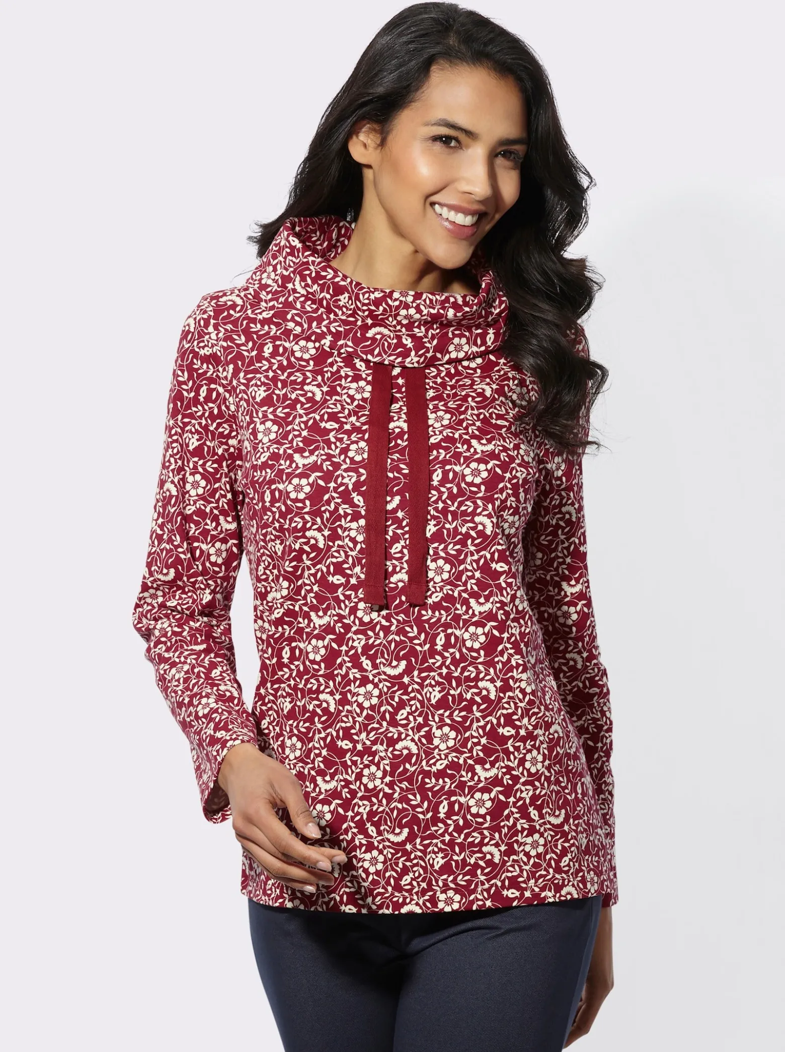 Sweatshirt mit weitem Rollkragen