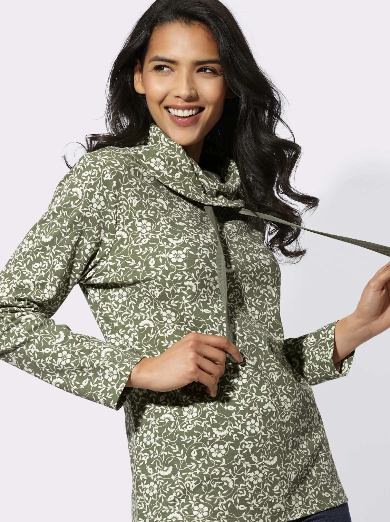 Sweatshirt mit weitem Rollkragen