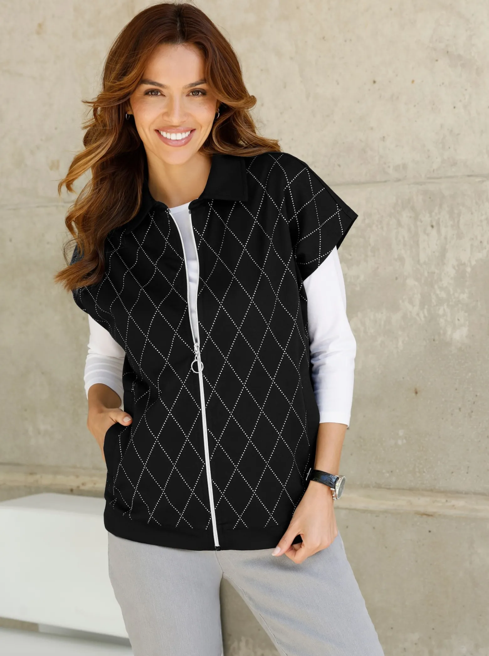 Sweatweste mit Folien-Druck vorne