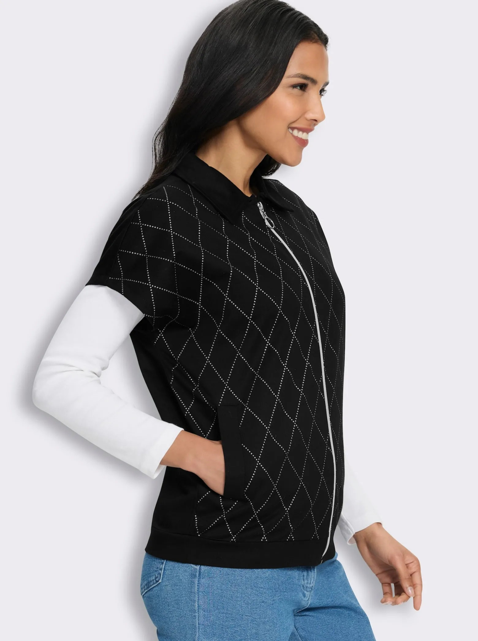 Sweatweste mit Folien-Druck vorne