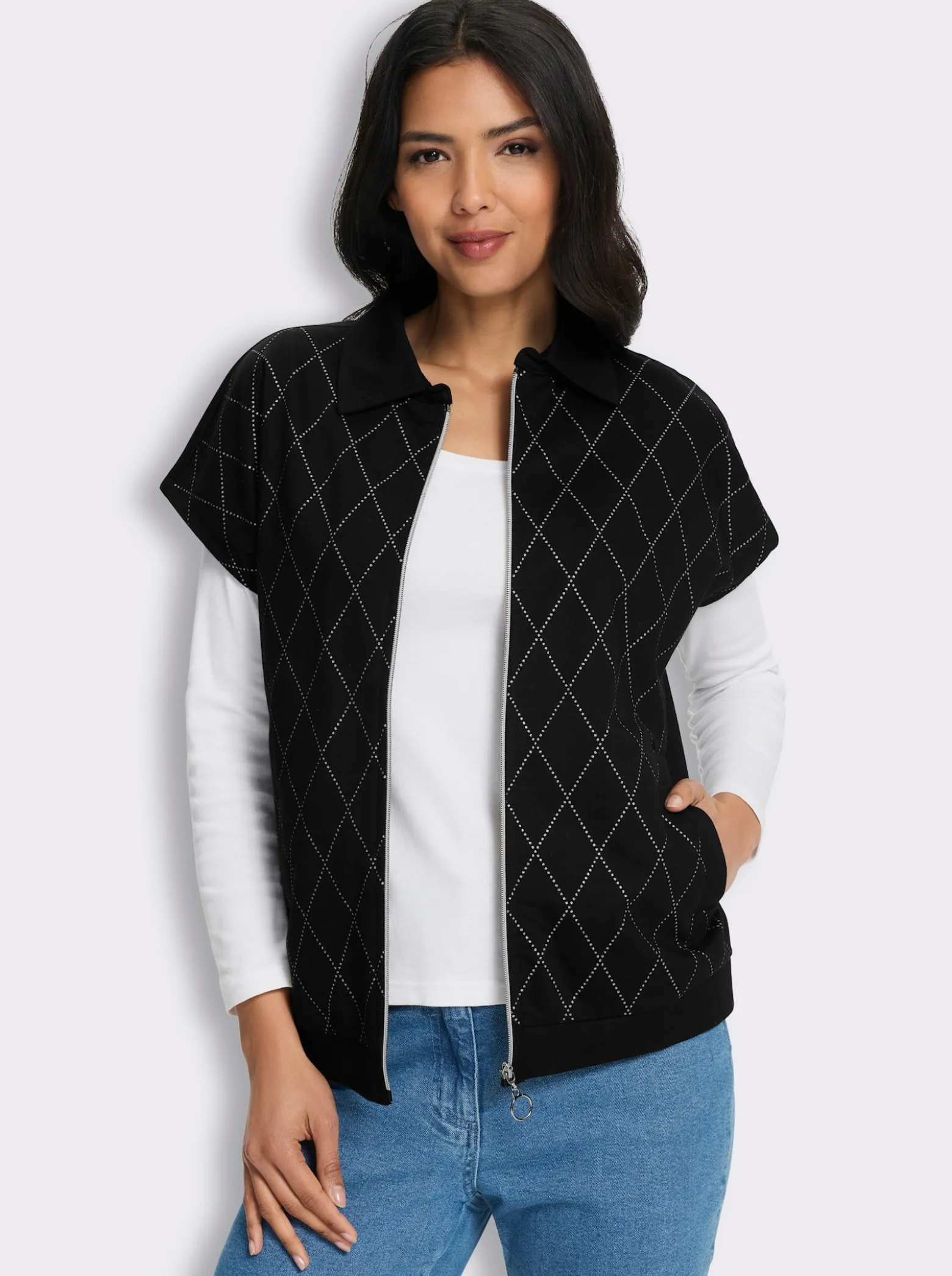 Sweatweste mit Folien-Druck vorne