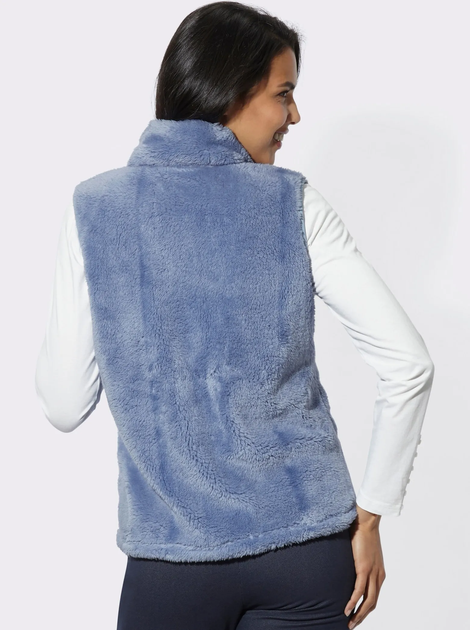 Sweatweste mit Umlegekragen