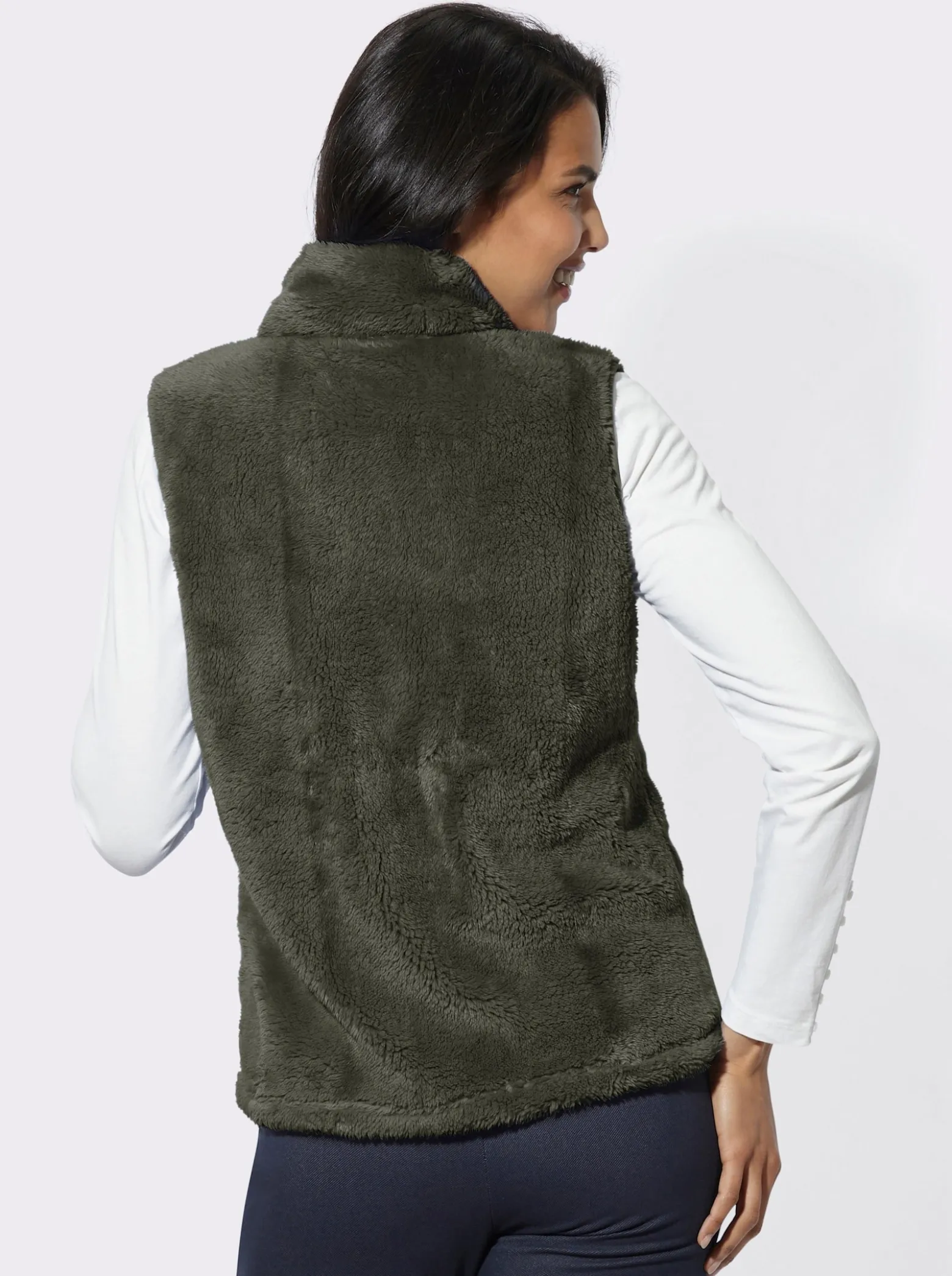Sweatweste mit Umlegekragen