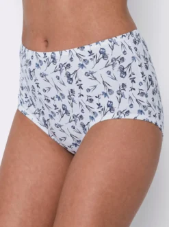 Taillenslip mit Doppelzwickel, floral bedruckt