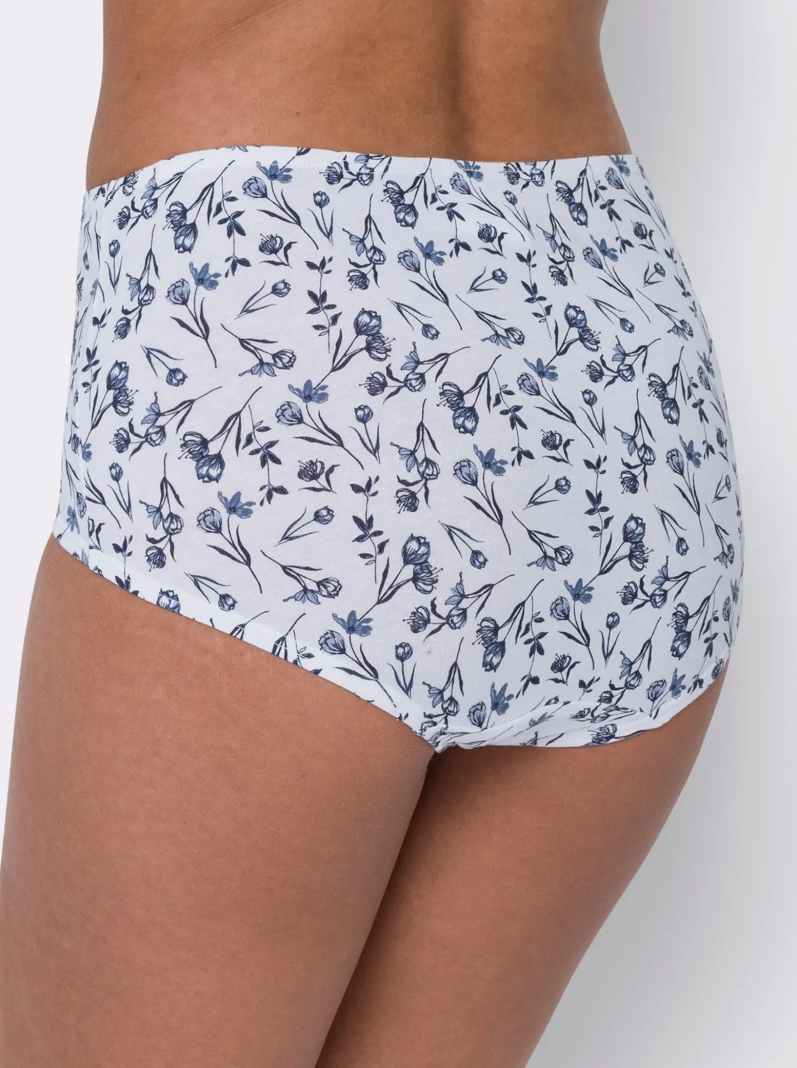 Taillenslip mit Doppelzwickel, floral bedruckt