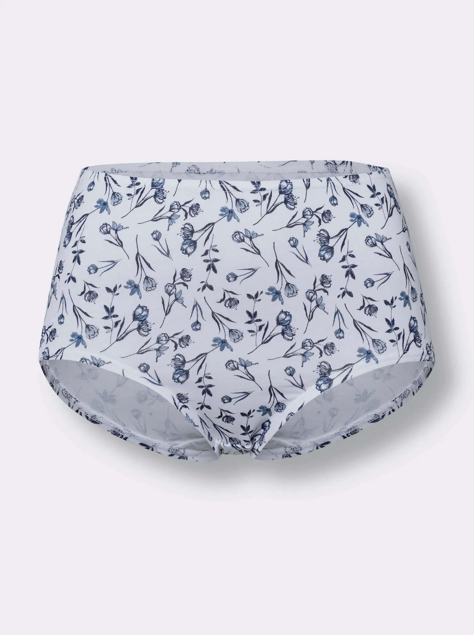 Taillenslip mit Doppelzwickel, floral bedruckt