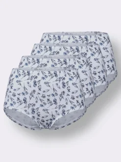 Taillenslip mit Doppelzwickel, floral bedruckt