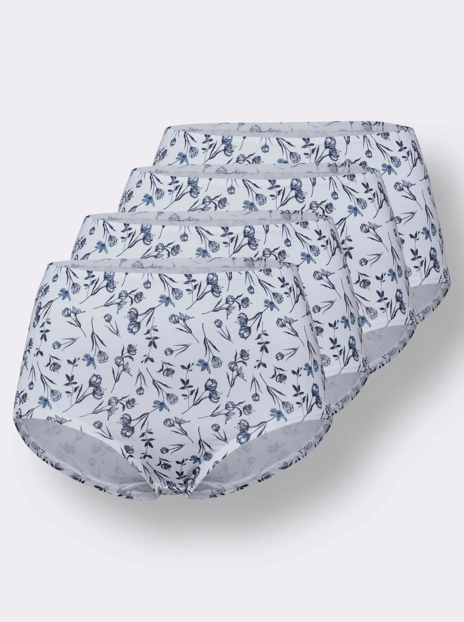 Taillenslip mit Doppelzwickel, floral bedruckt