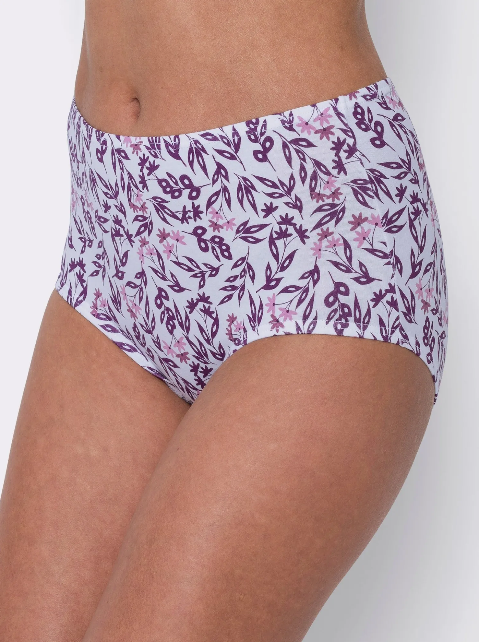Taillenslip mit Doppelzwickel, floral bedruckt