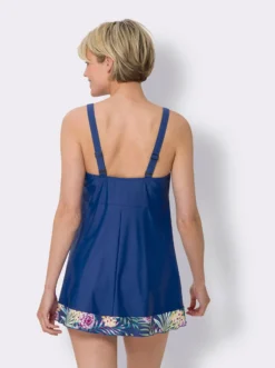 Tankini-Oberteil in Kleidchen-Form, geblümt