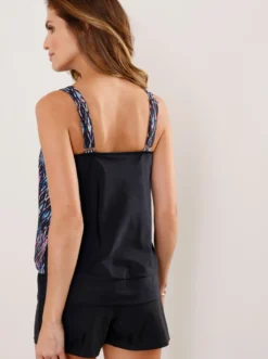 Tankini-Oberteil mit elastischem Bund, bedruckt