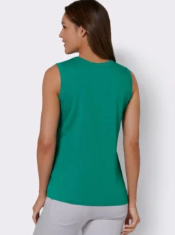 Tanktop mit Knöpfen in Perlmutt-Optik
