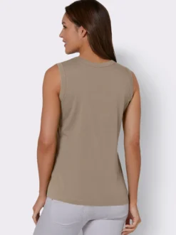 Tanktop mit Knöpfen in Perlmutt-Optik
