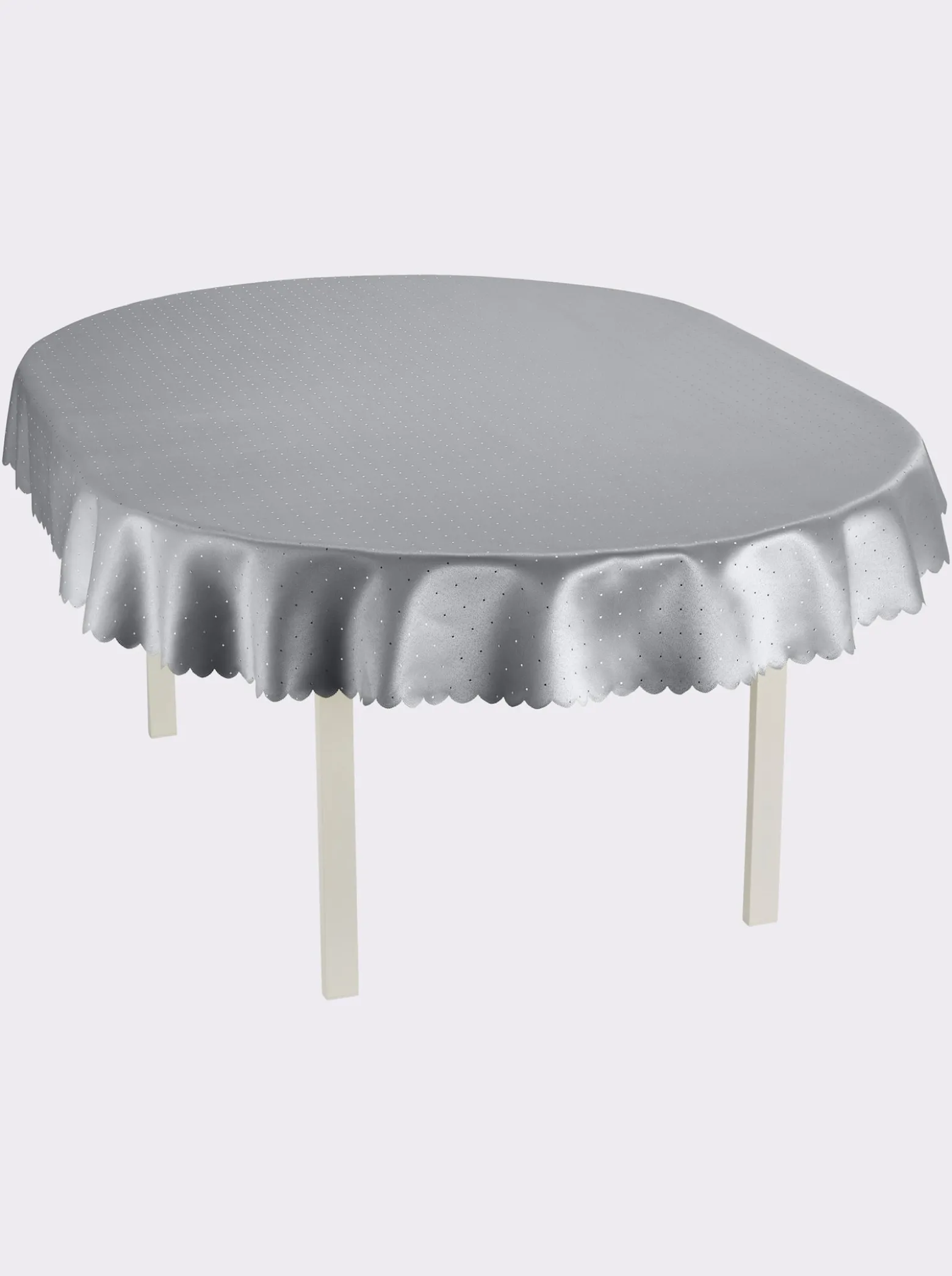 Tischdecke mit gebogtem Abschluss