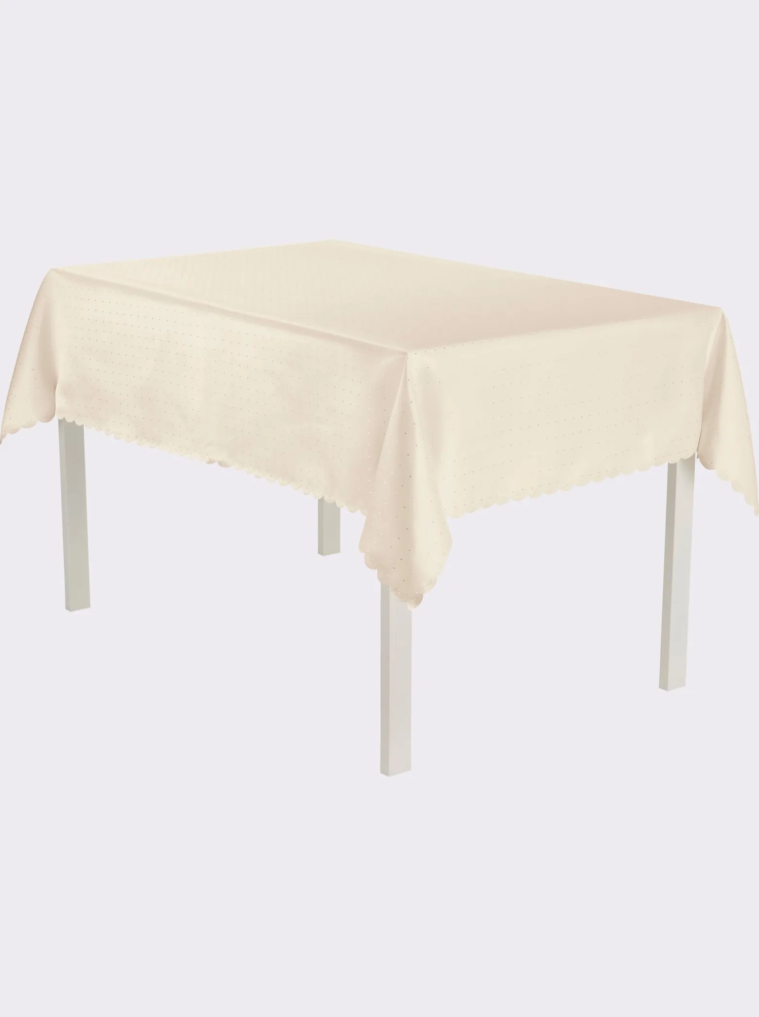 Tischdecke mit gebogtem Abschluss