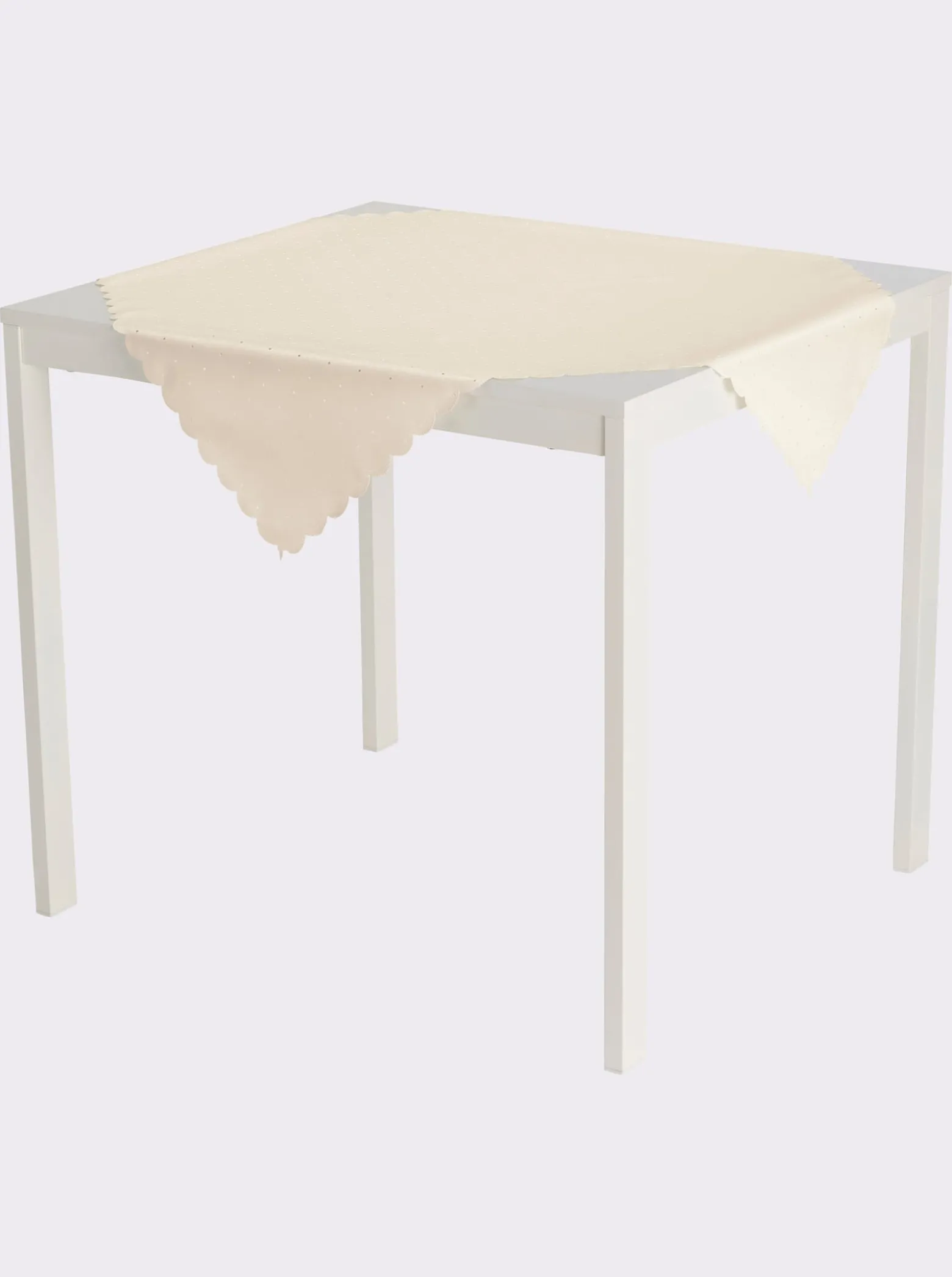 Tischdecke mit gebogtem Abschluss