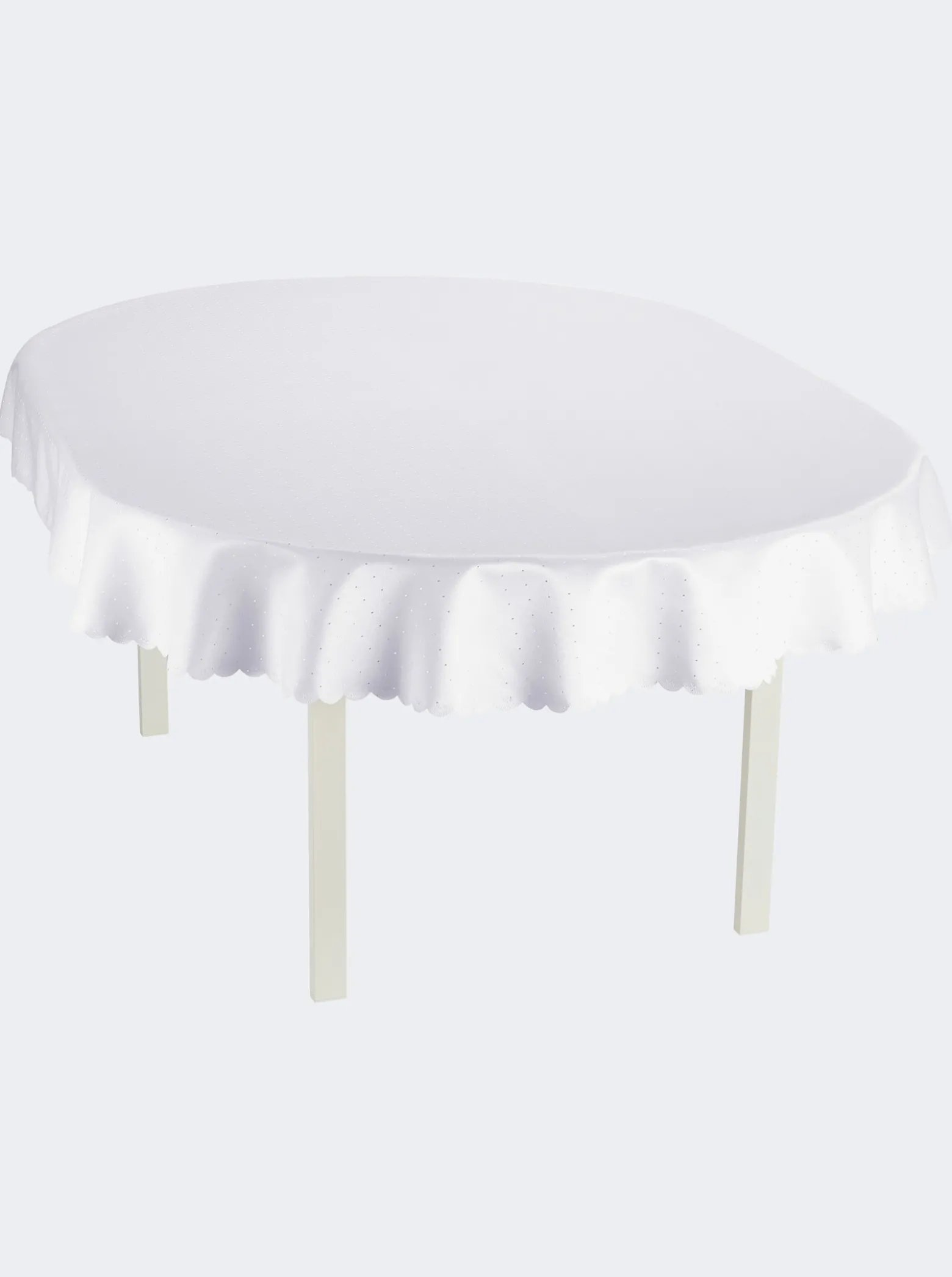 Tischdecke mit gebogtem Abschluss