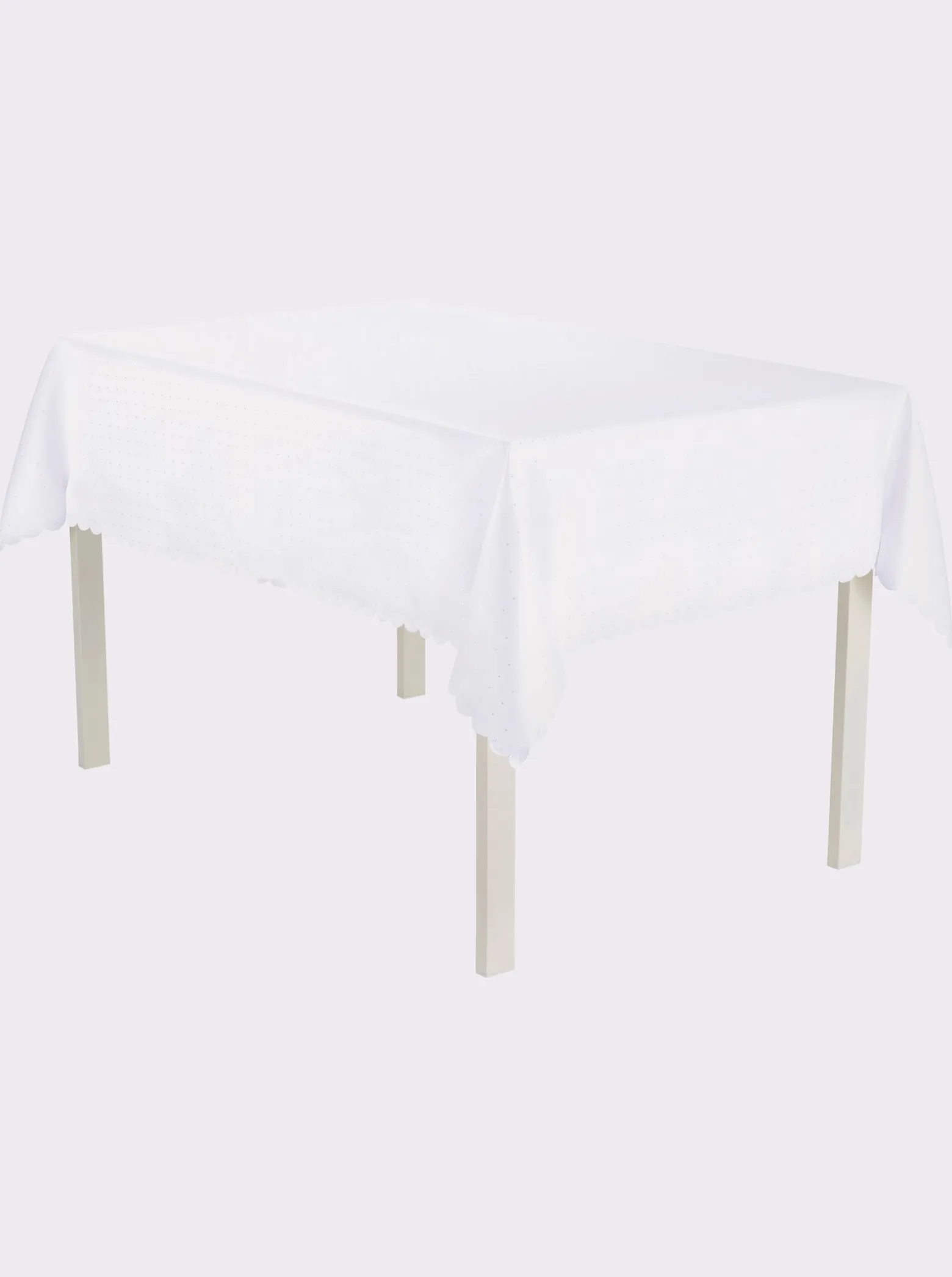 Tischdecke mit gebogtem Abschluss