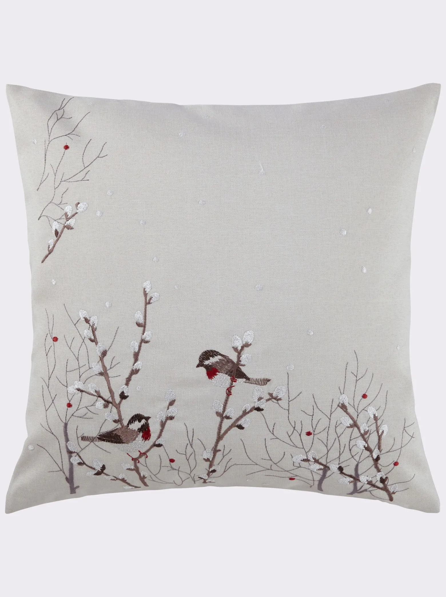 Tischdecke mit Meisen-Stickerei
