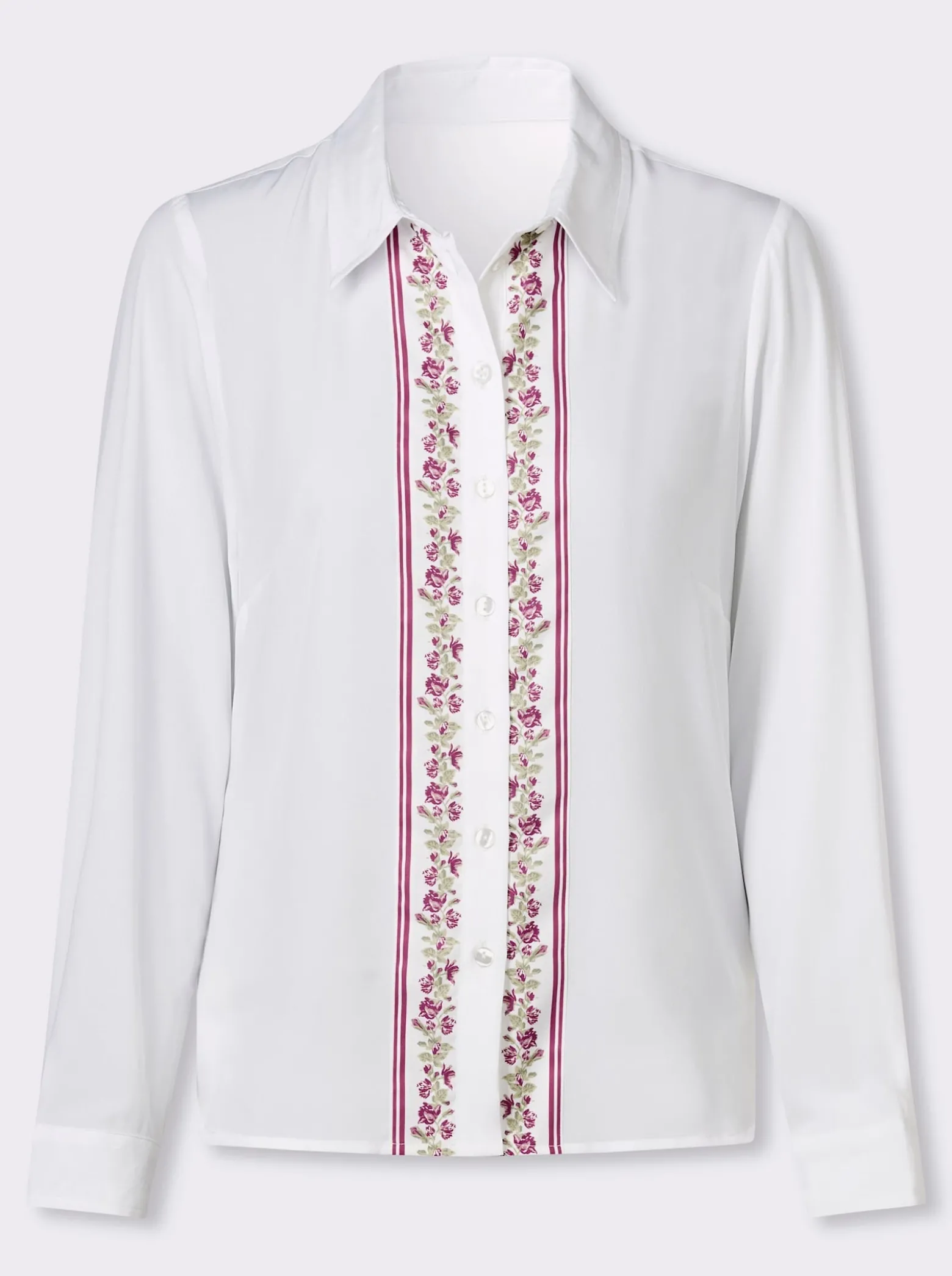 Trachtenbluse mit floraler Bordüre