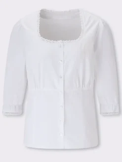 Trachtenbluse mit 3/4-langen Puffärmeln