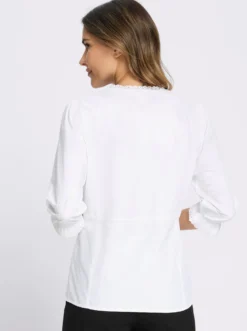 Trachtenbluse mit 3/4-langen Puffärmeln