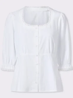 Trachtenbluse mit 3/4-langen Puffärmeln
