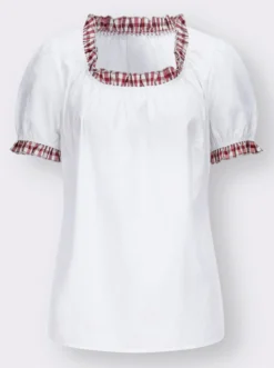 Trachtenbluse mit Rüschen-Verzierung