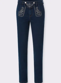 Trachtenjeans mit abnehmbarem Latz