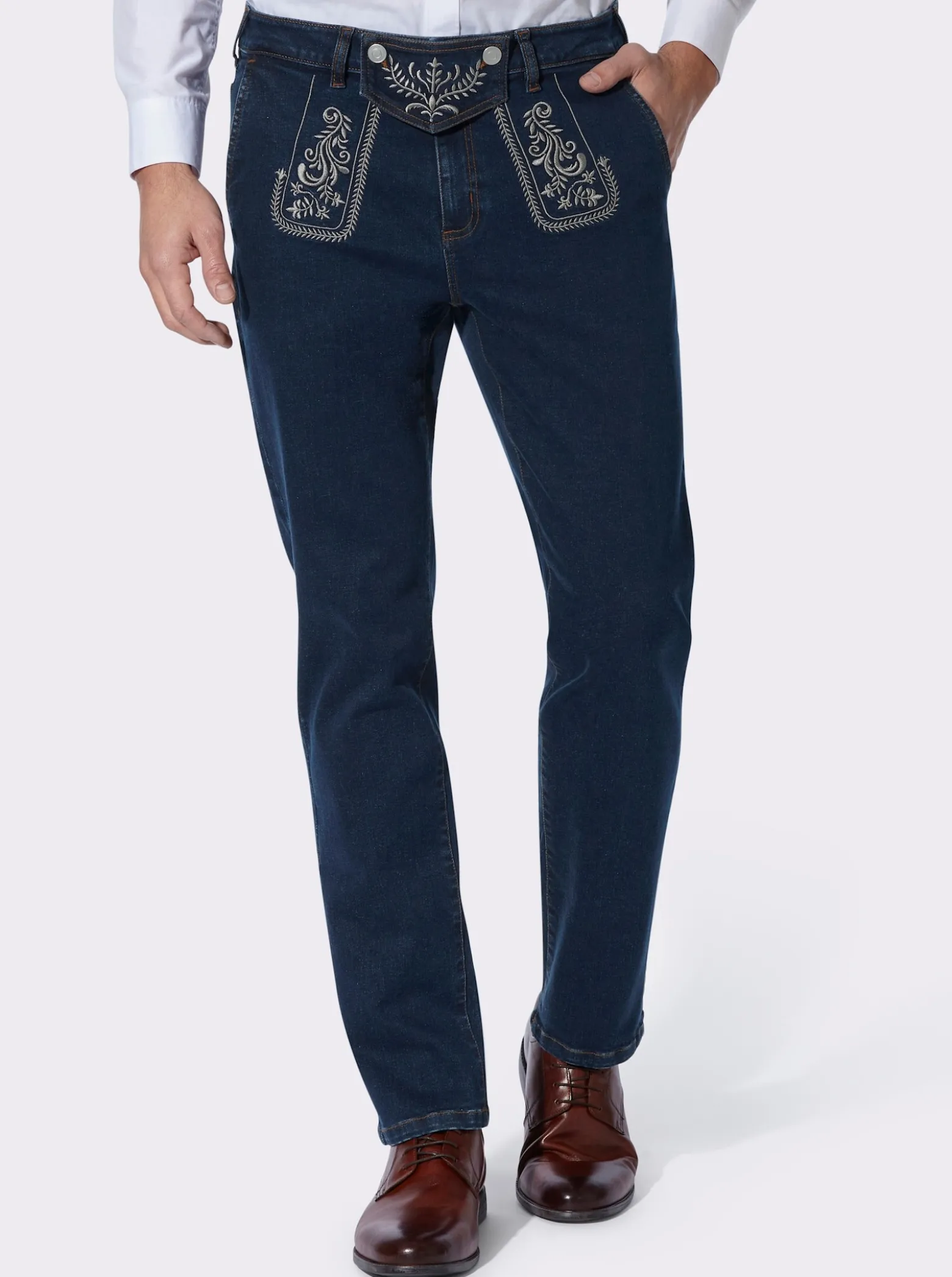 Trachtenjeans mit abnehmbarem Latz
