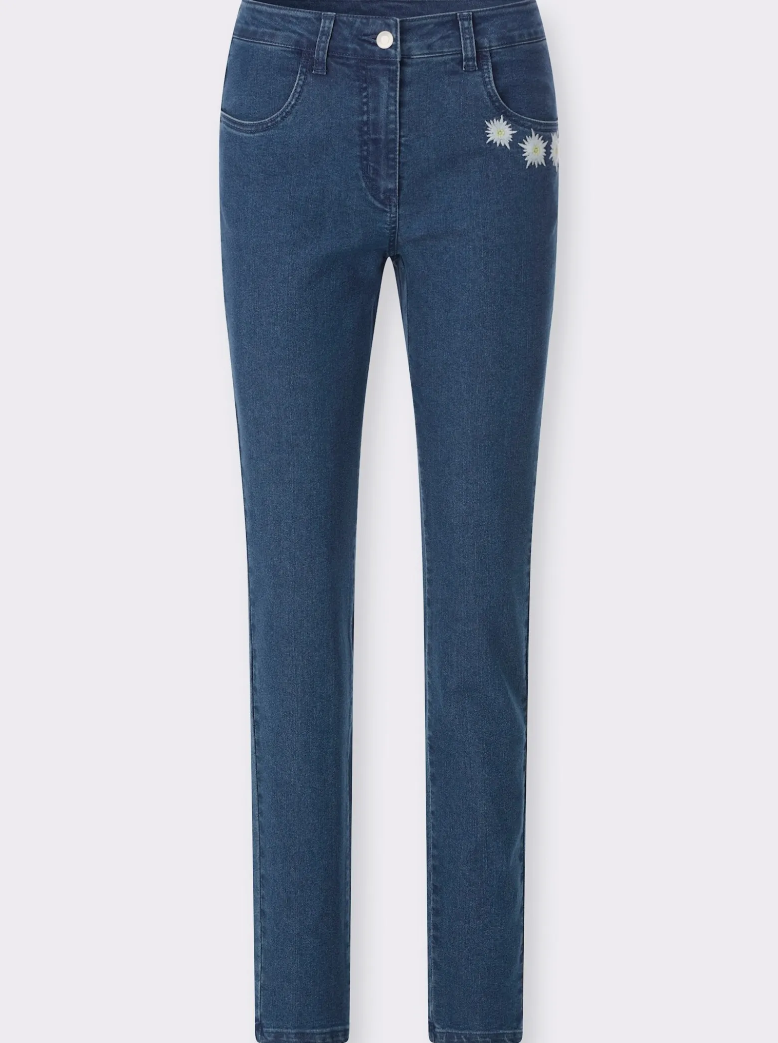 Trachtenjeans mit Edelweiß-Stickerei