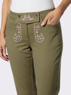 Trachtenjeans Zierriegel am Bund