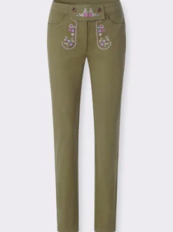 Trachtenjeans Zierriegel am Bund