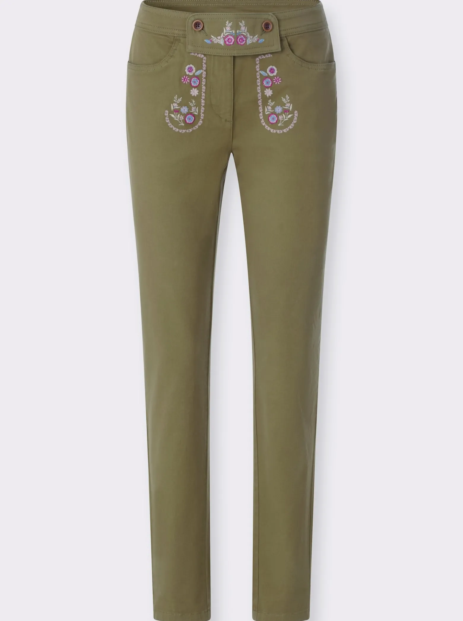 Trachtenjeans Zierriegel am Bund