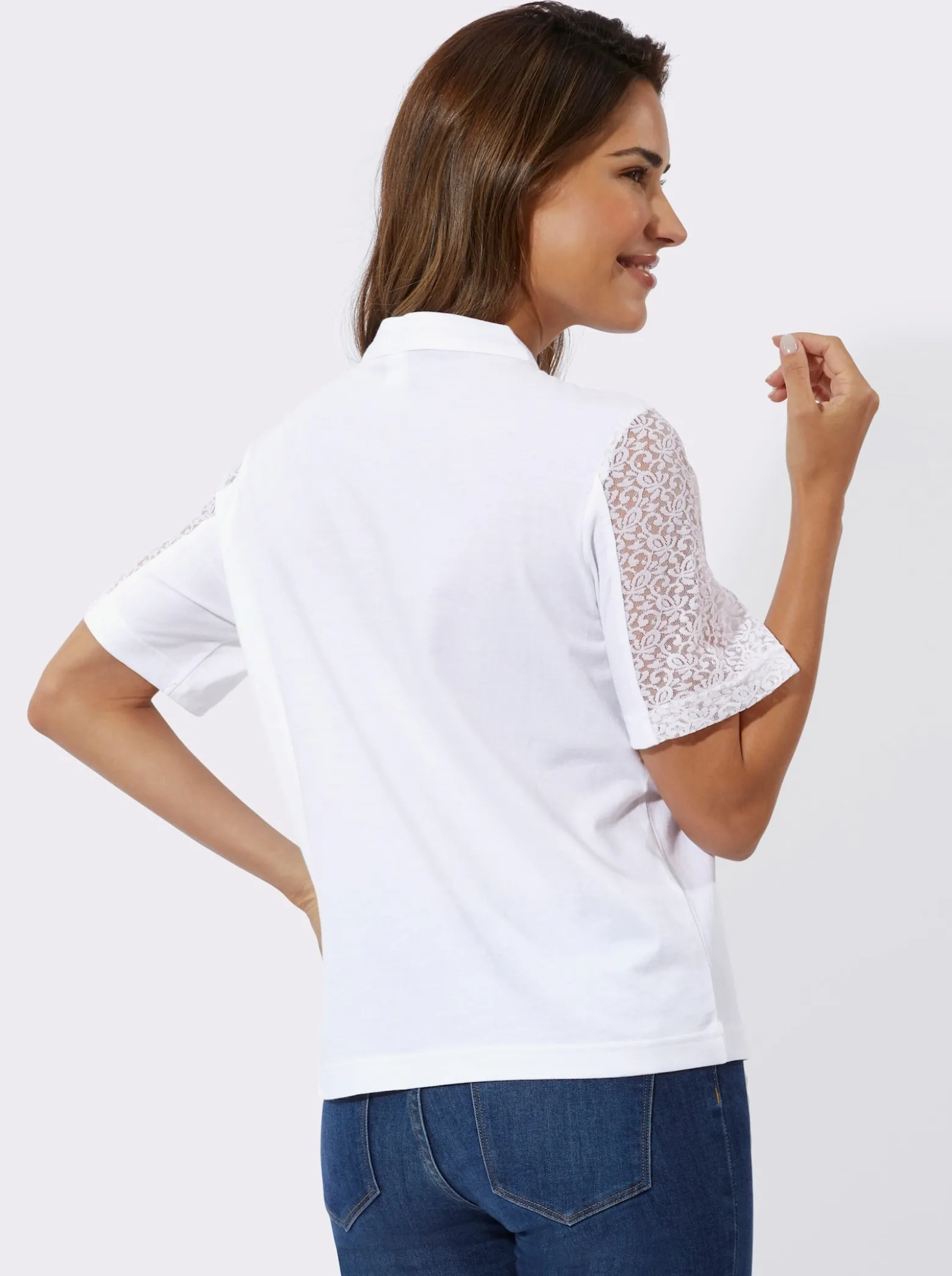 Trachtenshirt mit Häkelspitze