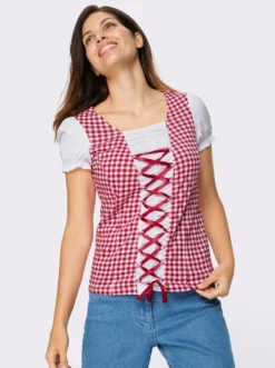 Trachtenshirt mit Karree-Ausschnitt