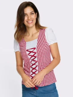 Trachtenshirt mit Karree-Ausschnitt