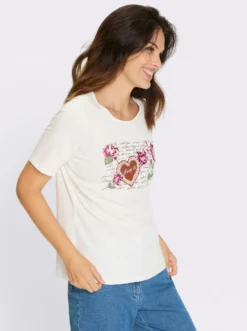 Trachtenshirt mit platziertem Blüten-Druck