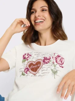 Trachtenshirt mit platziertem Blüten-Druck