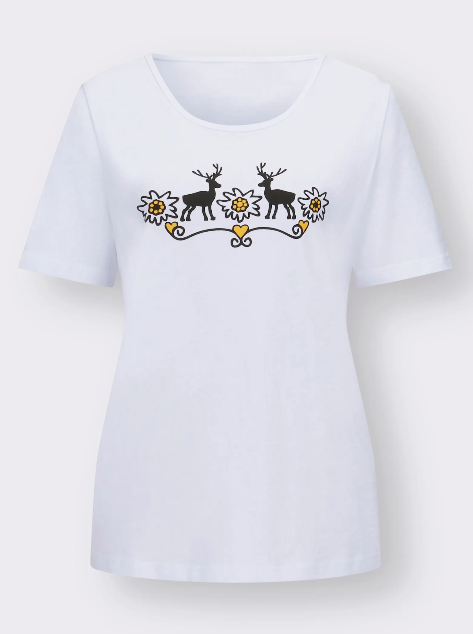 Trachtenshirt mit Rundhals-Ausschnitt