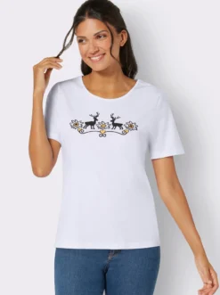 Trachtenshirt mit Rundhals-Ausschnitt