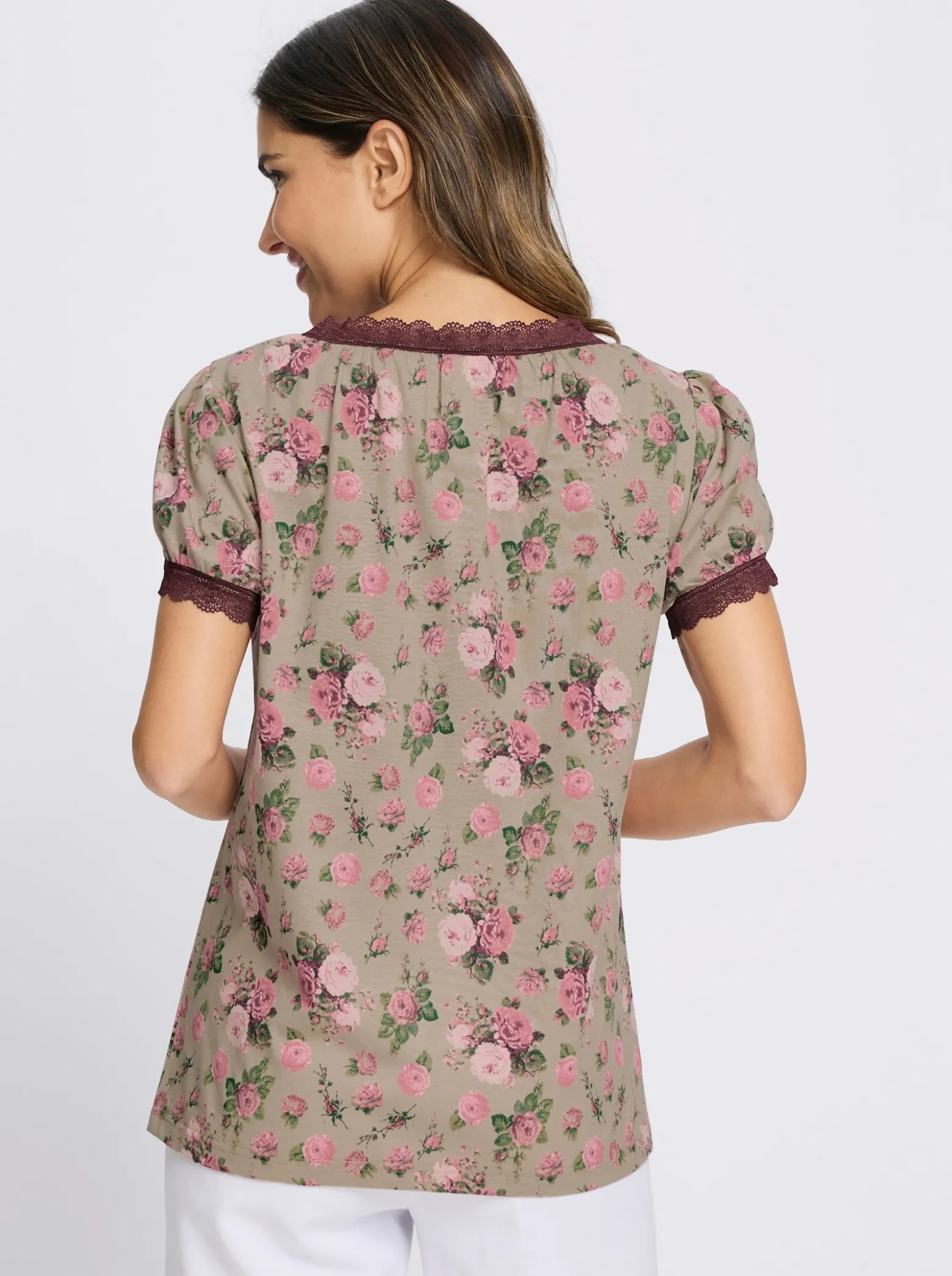 Trachtenshirt mit Spitzen-Details