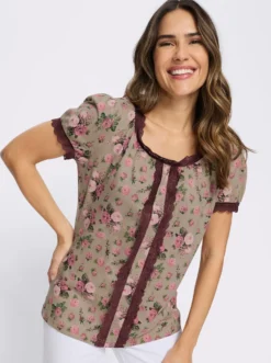 Trachtenshirt mit Spitzen-Details