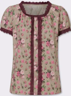 Trachtenshirt mit Spitzen-Details