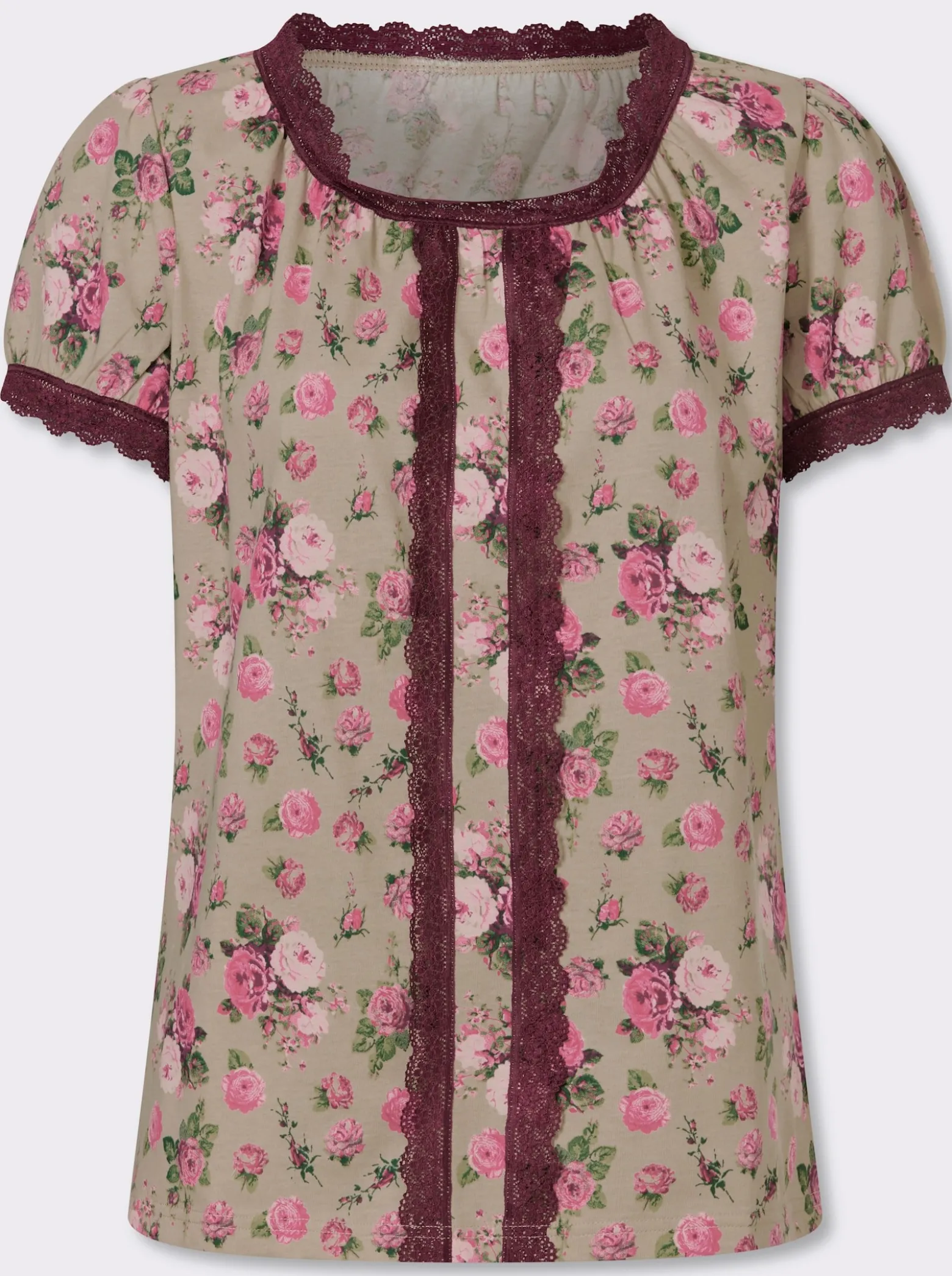 Trachtenshirt mit Spitzen-Details
