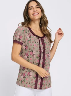 Trachtenshirt mit Spitzen-Details