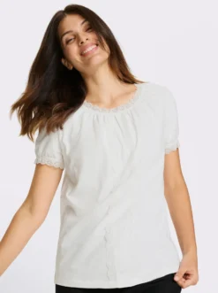 Trachtenshirt mit Spitzen-Verzierung