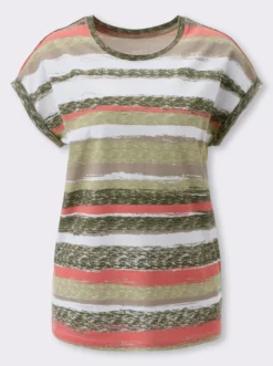 T-Shirt aus Baumwolle, gestreift