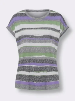 T-Shirt aus Baumwolle, gestreift