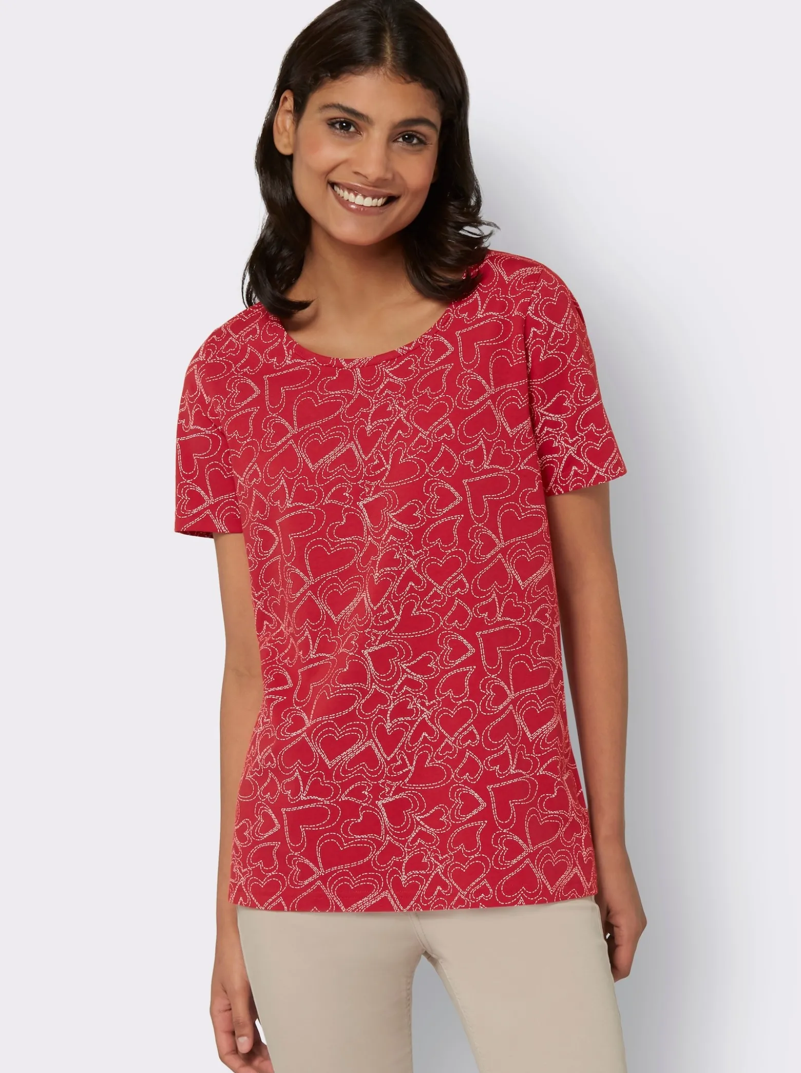 T-Shirt mit Herzchen-Dessin